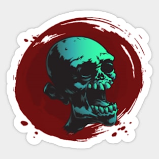 creepy-zombie-skull design - Gifts Sticker